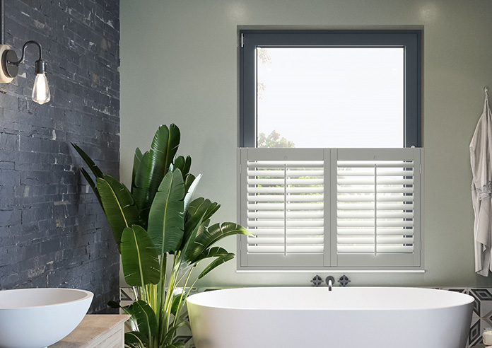 Bromley, Smoke Grey - Cafe Style Plantation Shutter - Image 3